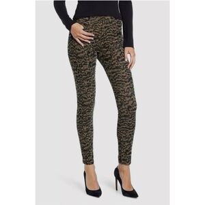 Adriano Goldschmied Farrah Skinny High Rise Brown Leopard Pants Corduroy 25R
